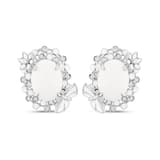 White Dreams Collection Large White Stone and Floral Detail Earrings 2
