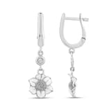 White Dreams Collection Dangle Earrings with Floral Detail 3