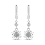 White Dreams Collection Dangle Earrings with Floral Detail 2