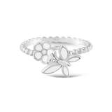 Кольцо White Dreams Collection с минималистичными цветами и листьями 3