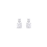 Серьги-подвески Gift Collection с двойным круглым камнем 2