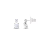Серьги-подвески Gift Collection с двойным круглым камнем 3
