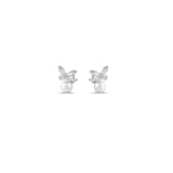 Gift Collection Butterfly Detail Pearl and Zircon Stone Silver Earrings 4