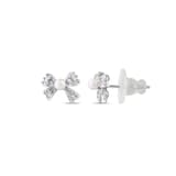 Gift Collection Butterfly Detail Pearl and Zircon Stone Silver Earrings 3