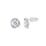 Серебряные серьги Gift Collection с круглым цирконом 2