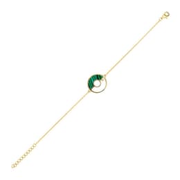 Lucky Gems Model-1 Malahit Taşlı Altın Renkli Gümüş Bileklik
