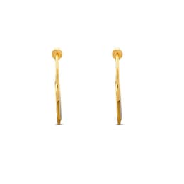 Lucky Gems Model-4 Oniks Taşlı Altın Renkli Gümüş Küpe