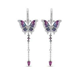 Heaven Model-8 Kelebek Tasarımlı Zirkonlu Gümüş Küpe