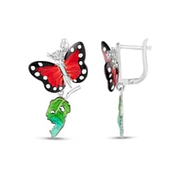 Monarch Butterfly Kırmızı Mineli Kelebek ve Yeşil Yaprak Figürlü Sallantılı