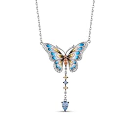 Heaven Model-10 Kelebek Tasarımlı Zirkonlu Gümüş Kolye