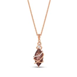 Gift Burgulu Bant Tasarımlı Marquise Kesim Rose Altın Renkli Gümüş Kolye