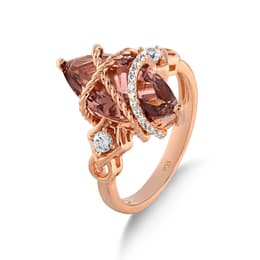 Gift Burgulu Bant Tasarımlı Marquise Kesim Rose Altın Renkli Gümüş Yüzük