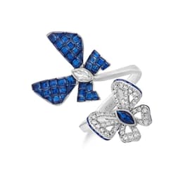 Eclat Blue Butterfly Silver Ring