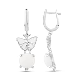 White Dreams Model-15 Beyaz Agat Taşlı Gümüş Küpe