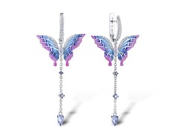 Heaven Model-9 Kelebek Tasarımlı Zirkonlu Gümüş Küpe