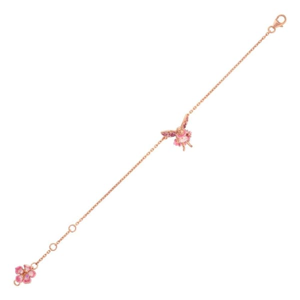 Fairy Tales Collection Pink-White Dress Water Fairy Design Silver Bracelet