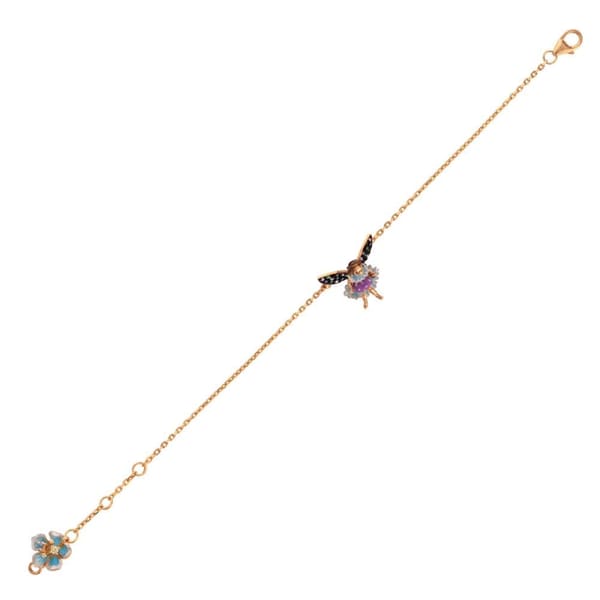 Fairy Tales Collection Turquoise-Purple Dress Water Fairy Design Silver Bracelet