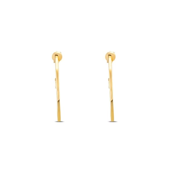Lucky Gems Model-2 Sedef Taşlı Altın Renkli Gümüş Küpe