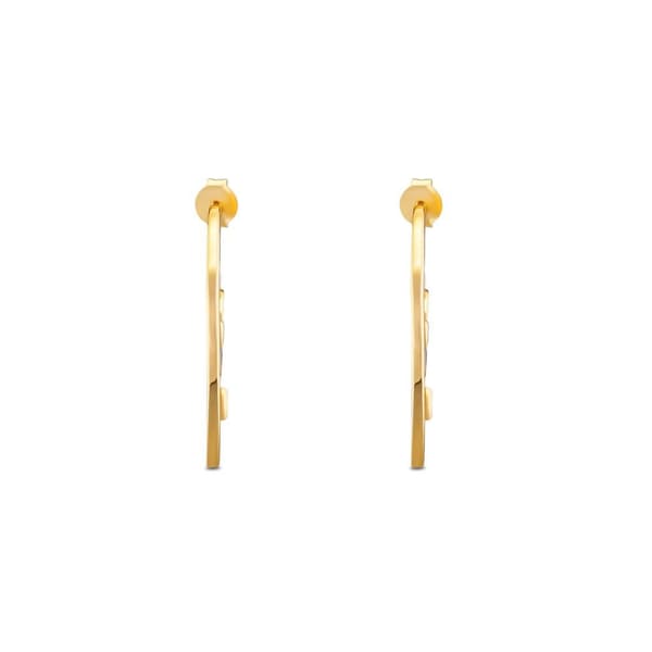 Lucky Gems Model-2 Oniks Taşlı Altın Renkli Gümüş Küpe