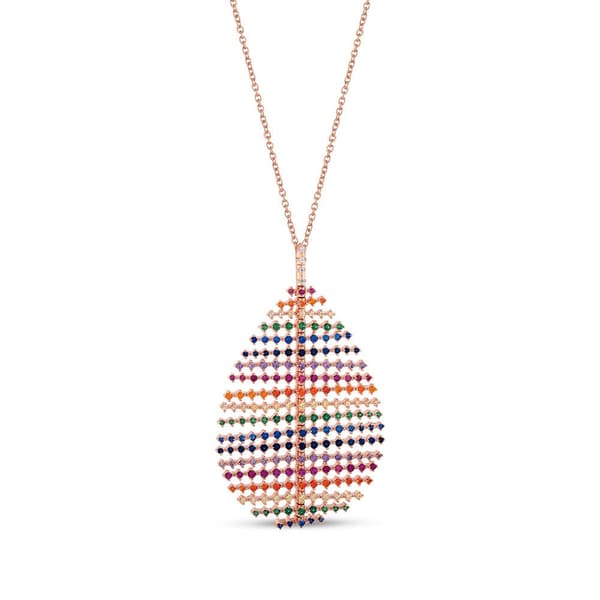 Колье Rainbow Collection Rose Damla из серебра с цветными камнями