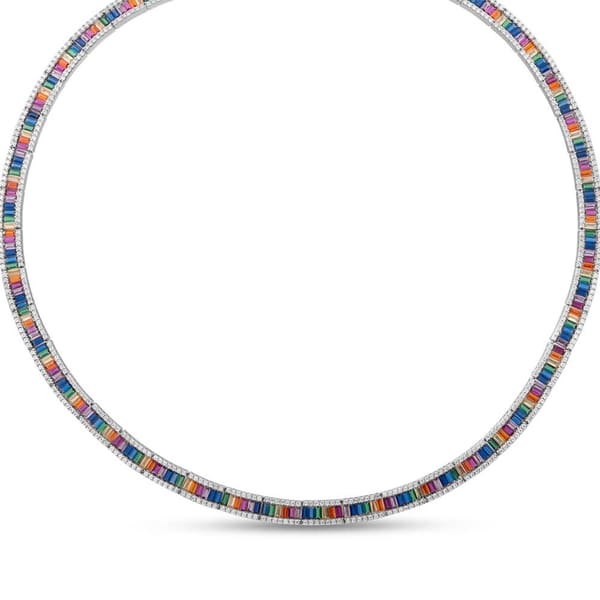 Колье из серебра с багетной огранкой Rainbow Collection
