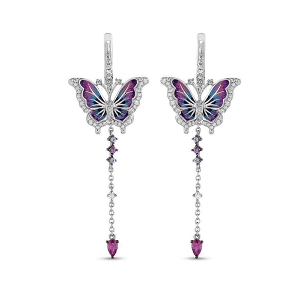 Heaven Model-8 Kelebek Tasarımlı Zirkonlu Gümüş Küpe