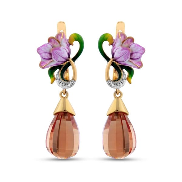 Zultanite Model-3 Enamelled Silver Earrings