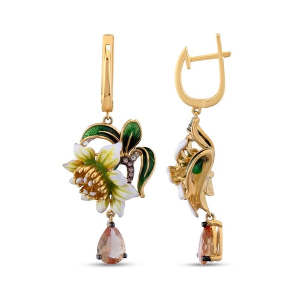 Zultanite Model-7 Enamelled Silver Earrings