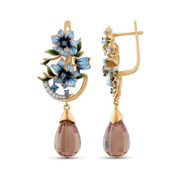 Zultanite Model-10 Enamelled Silver Earrings