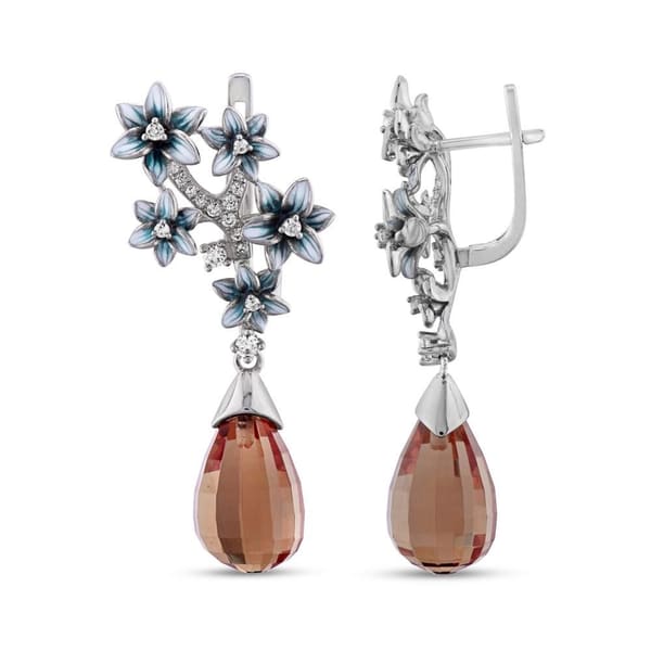 Zultanite Model-13 Enamelled Silver Earrings
