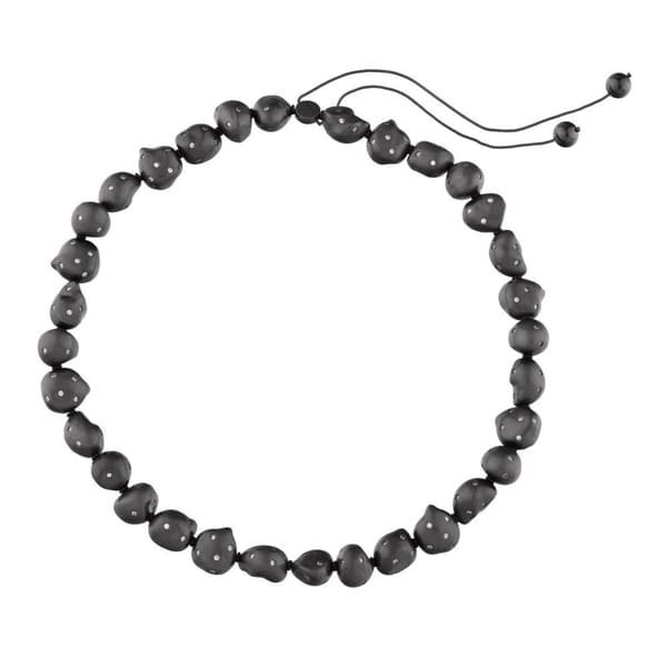 Clouds Collection Amorphous Black Silver Necklace
