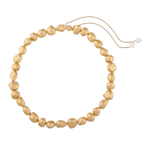 Clouds Amorphous Gold Color Silver Necklace