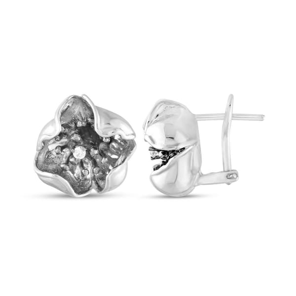 Gallica Multi-Leaf Rose Model Silver Earring
