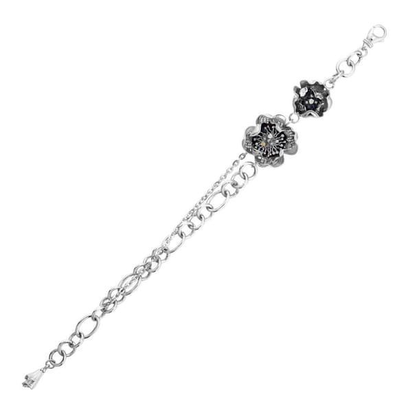 Gallica Three-Leaf Rose Model Silver Bracelet