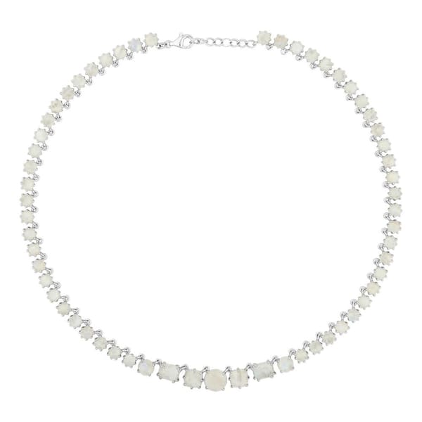 Lucky Gems Collection Natural Mother-of-Pearl Silver Choker
