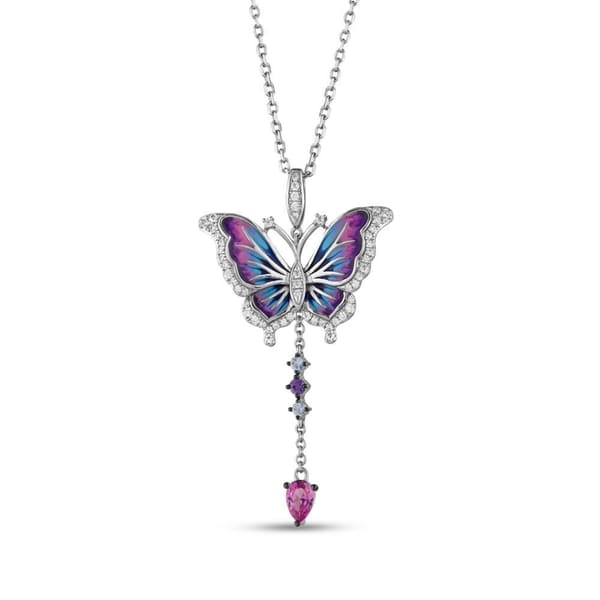 Heaven Model-8 Kelebek Tasarımlı Zirkonlu Gümüş Kolye