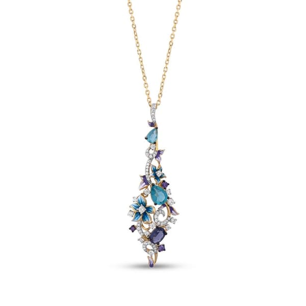 Heaven Zircon Enamel Chain Silver Necklace