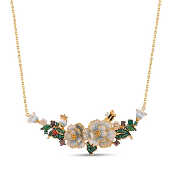 Zultanite Model-5 Bee Design Enamel Silver Necklace
