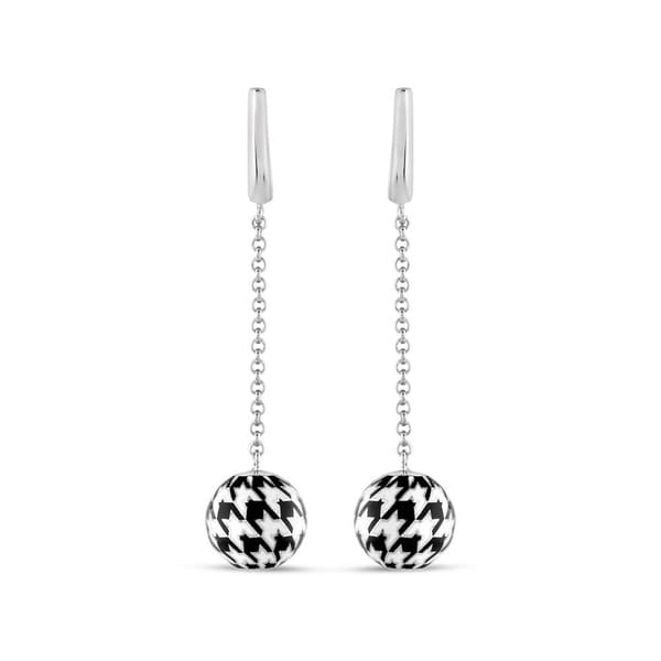 Pied De Poule Model-8 Silver Earring