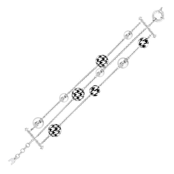 Pied De Poule Model-1 Silver Bracelet