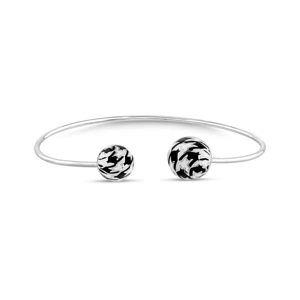 Pied De Poule Model-3 Silver Bracelet