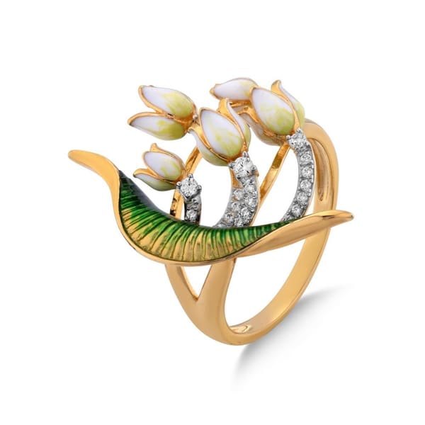 Zultanite Model-2 Enamelled Silver Ring