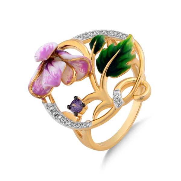 Zultanite Model-3 Enamelled Silver Ring
