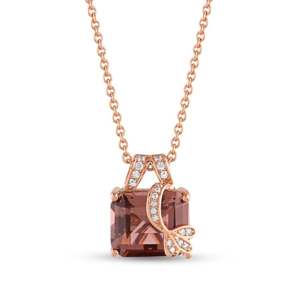 Gift Üç Yaprak Tasarımlı Cushion Rose Altın Renkli Gümüş Kolye