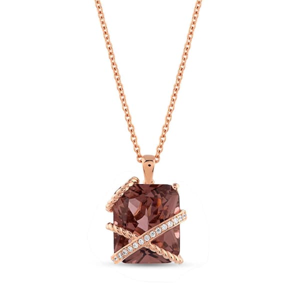 Gift Taşlı Burgulu Bant Tasarımlı Radiant Kesim Rose Altın Renkli Gümüş Kol