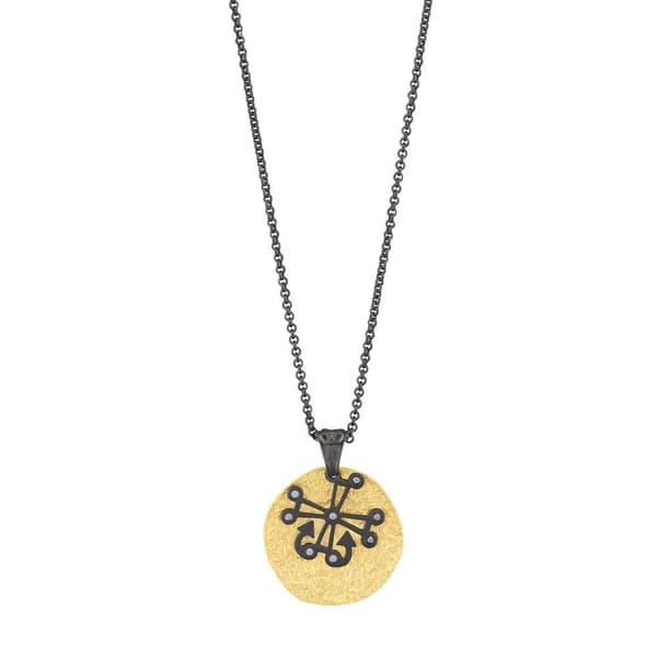 Santa Claus Anchor Cross Prayer Plate Silver Necklace