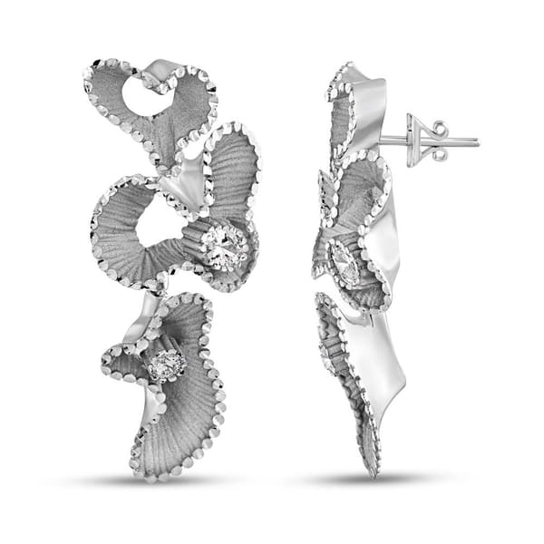 Soul Dance Collection Northern Lights Motif Silver Earrings