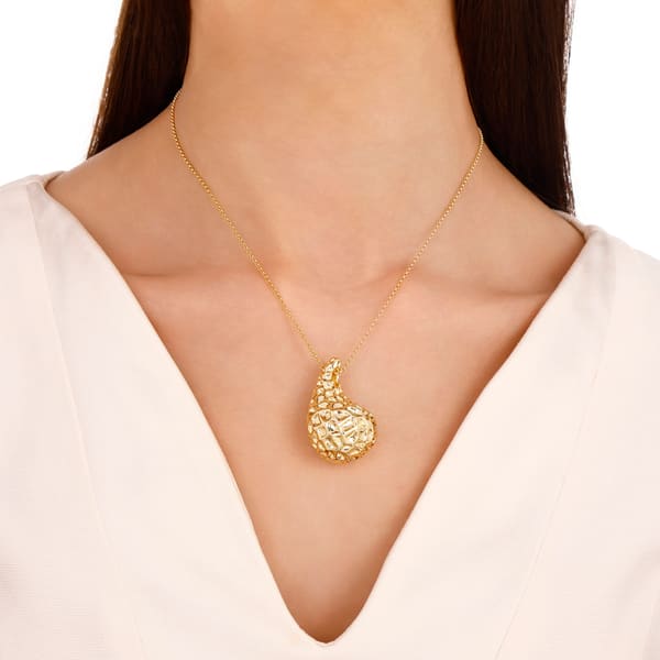 Sun Collection Teardrop Textured Necklace