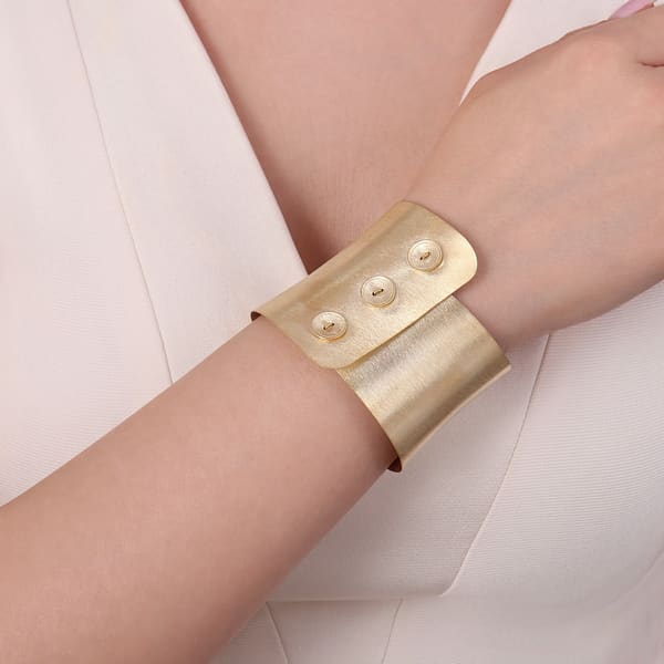 Sun Collection Wide Bracelet with Button Detail