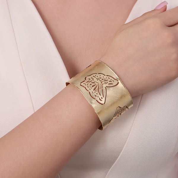 Sun Collection Wide Butterfly-Pattern Bangle